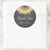 Sticker Rond Tournesol Chalkboard Russe Mariage Merci (Sac)