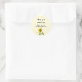 Sticker Rond Tournesol d'aquarelle avec Baby shower de papillon (Sac)