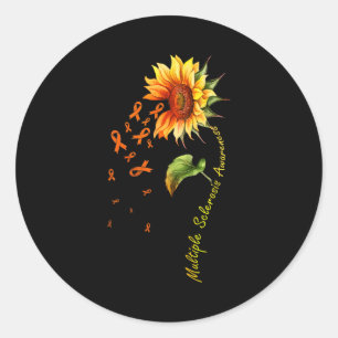Sticker Rond Tournesol de sensibilisation à la sclérose en plaq