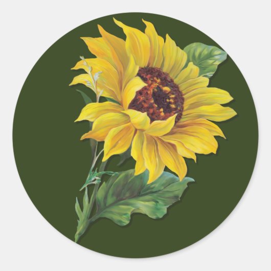Sticker Rond Tournesol doré (Devant)