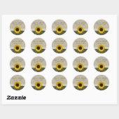 Sticker Rond Tournesol et Camouflage (Feuille)