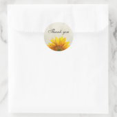 Sticker Rond Tournesol. Fleur rustique. Floral mariage merci (Sac)