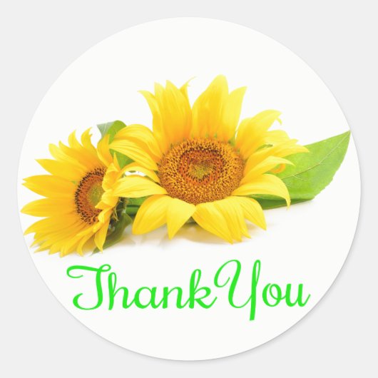 Sticker Rond Tournesol floral Tournesol jaune (Devant)