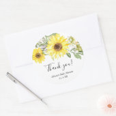 Sticker Rond Tournesol jaune blanc (Enveloppe)