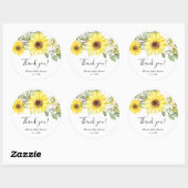 Sticker Rond Tournesol jaune blanc (Feuille)