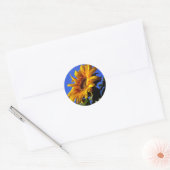 Sticker Rond Tournesol jaune vif (Enveloppe)
