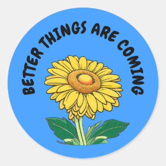 Sticker Rond Tournesol joyeux et personnalisable