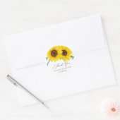 Sticker Rond Tournesol Merci  (Enveloppe)