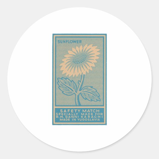 Sticker Rond Tournesol Mid Century Art moderne (Devant)