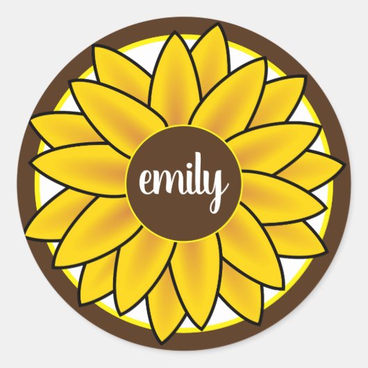 Sticker Rond Tournesol monogramme (Devant)
