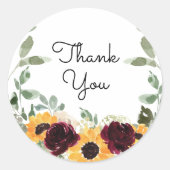 Sticker Rond Tournesol Rose Merci de verdure (Devant)