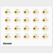 Sticker Rond Tournesol rustique 1er anniversaire (Feuille)