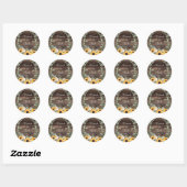 Sticker Rond Tournesol rustique Eucalyptus Mariage Faveur (Feuille)