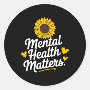 Sticker Rond Tournesol - Sensibilisation à la santé mentale