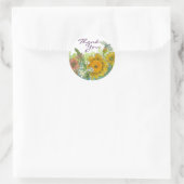 Sticker Rond Tournesol Snapdragon Fleurs Merci de libellules (Sac)