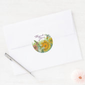 Sticker Rond Tournesol Snapdragon Fleurs Merci de libellules (Enveloppe)