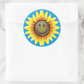 Sticker Rond Tournesol souriant (Sac)