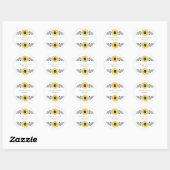 Sticker Rond Tournesol Swags (Feuille)