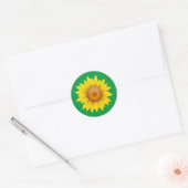 Sticker Rond Tournesol vert (Enveloppe)