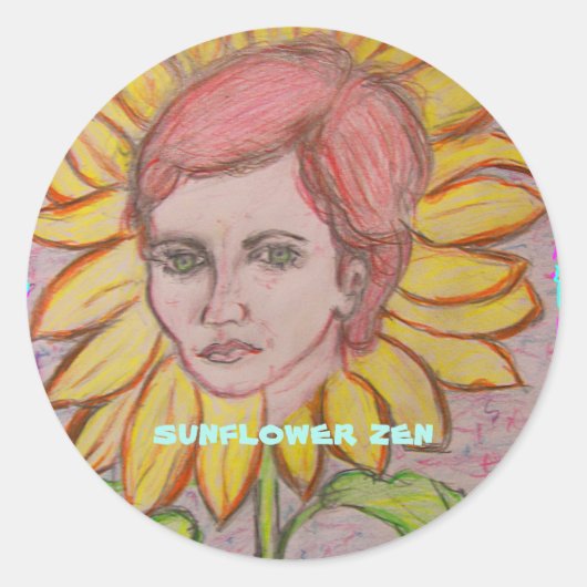 Sticker Rond Tournesol Zen (Devant)