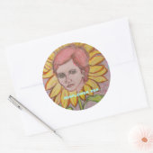 Sticker Rond Tournesol Zen (Enveloppe)