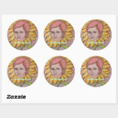 Sticker Rond Tournesol Zen (Feuille)