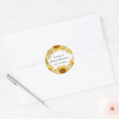 Sticker Rond Tournesols à l'aquarelle rustique (Enveloppe)