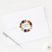 Sticker Rond Tournesols d'automne Fête de mariage floral Classi (Enveloppe)