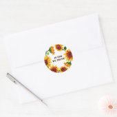 Sticker Rond Tournesols En Dieu nous faisons confiance Citation (Enveloppe)