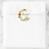 Sticker Rond Tournesols jaunes Marguerites blanches Nom d'anniv (Sac)
