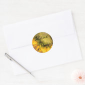 Sticker Rond Tournesols, Merci (Enveloppe)