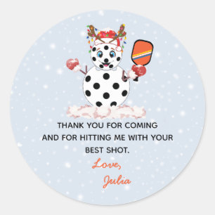 Sticker Rond Tournoi de Pickleball de Noël dans les Halls