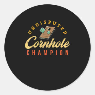Sticker Rond Tournoi Gagnant Cornhole Champ