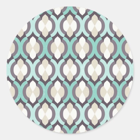 Sticker Rond Tourquoise Moroccan Pattern (Devant)