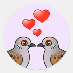Sticker Rond Tourterelles en amour