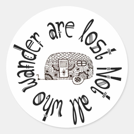 Sticker Rond Tous ceux qui errent ne sont pas perdus (Devant)