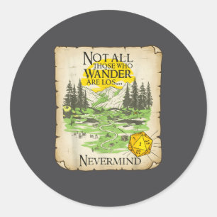 Sticker Rond Tous ceux qui errent ne sont pas perdus Funny Maps