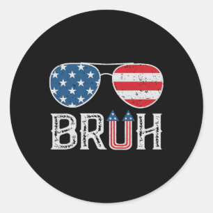 Sticker Rond Tous les Américains 4 juillet garçons Ados patriot