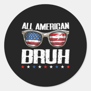 Sticker Rond Tous les Américains 4 juillet garçons Ados patriot