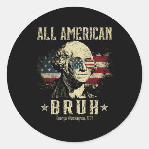 Sticker Rond Tous les Américains 4 juillet garçons Ados patriot