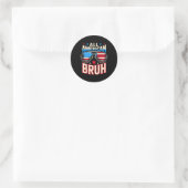 Sticker Rond Tous les américains Bruh 4 juillet frère (Sac)