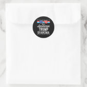 Sticker Rond Tous les américains Trump grand-mère drapeau améri (Sac)