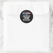 Sticker Rond Tous les américains Trump grand-mère drapeau améri (Sac)