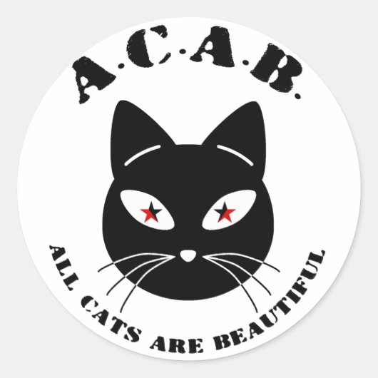 Sticker Rond Tous les chats sont beaux (Devant)