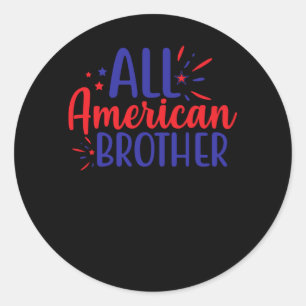 Sticker Rond Tous les frères américains