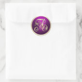 Sticker Rond Tous les initiales Monogramme Or Framboise (Sac)