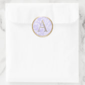 Sticker Rond TOUS LES INITIALES Monogramme sur Lavender Purple (Sac)