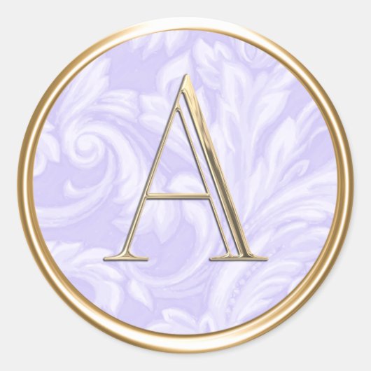 Sticker Rond TOUS LES INITIALES Monogramme sur Lavender Purple (Devant)