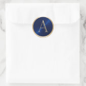 Sticker Rond TOUS LES INITIALES Monogrammes or sur n'importe qu (Sac)