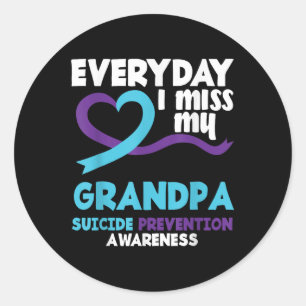 Sticker Rond Tous Les Jours, Je Manque Mon Grand-Père Préventio